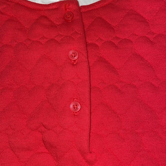 Janie and Jack girls red quilted heart dress with white collar size 8 NWOT - Picture 6 of 7